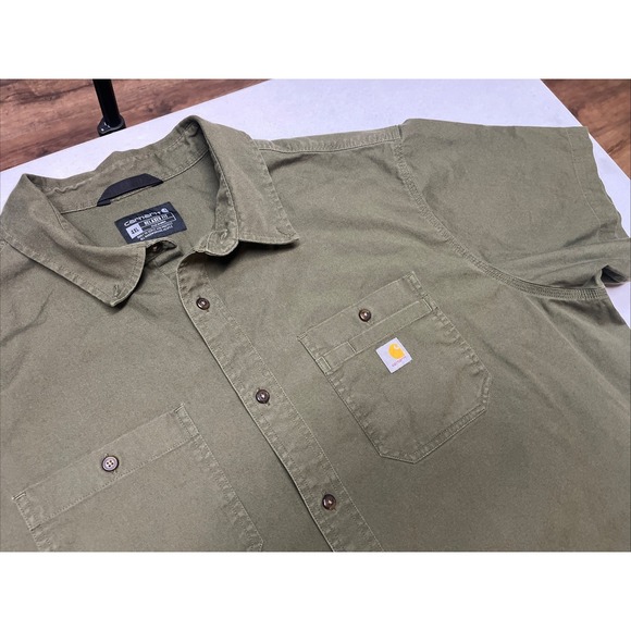 Carhartt Other - Carhartt Relaxed Fit Button Down Shirt Men's Size 4XL Olive Green